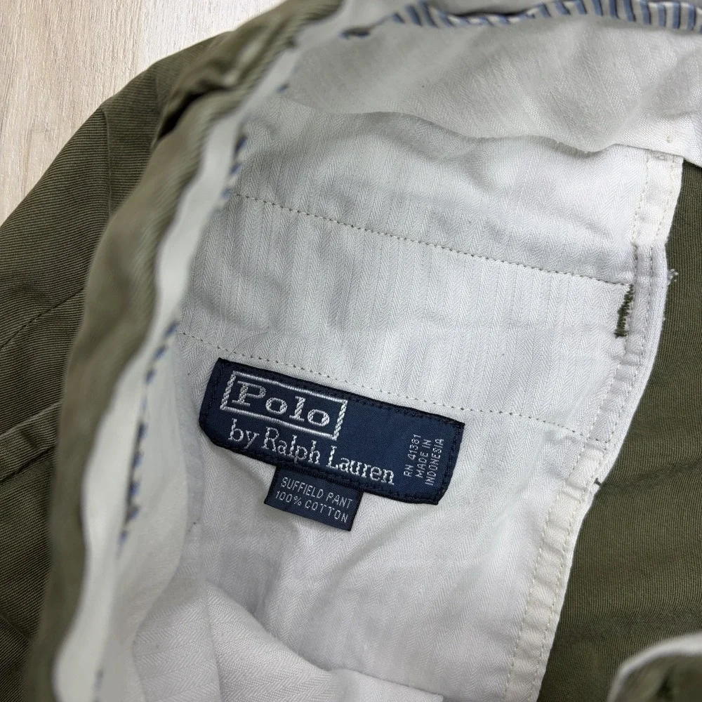 Polo By Ralph Lauren Suffield Pants Mens 36x32 Green Twill Chino